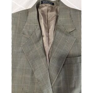 CHRISTIAN BROOKS Mens Blazer Sport Coat Tan Houndstooth Wool USA Made 42